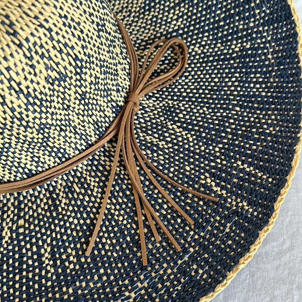 Pookie & Sebastian navy and beige round crown hat - Picture 3 of 6